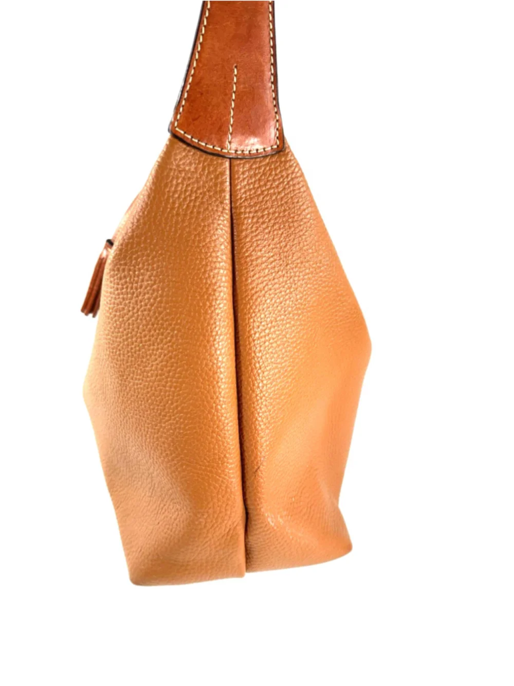 Dooney & Bourke Wexford Hobo Shoulder Bag Large Tan Pebbled Leather & Camel Brwn
